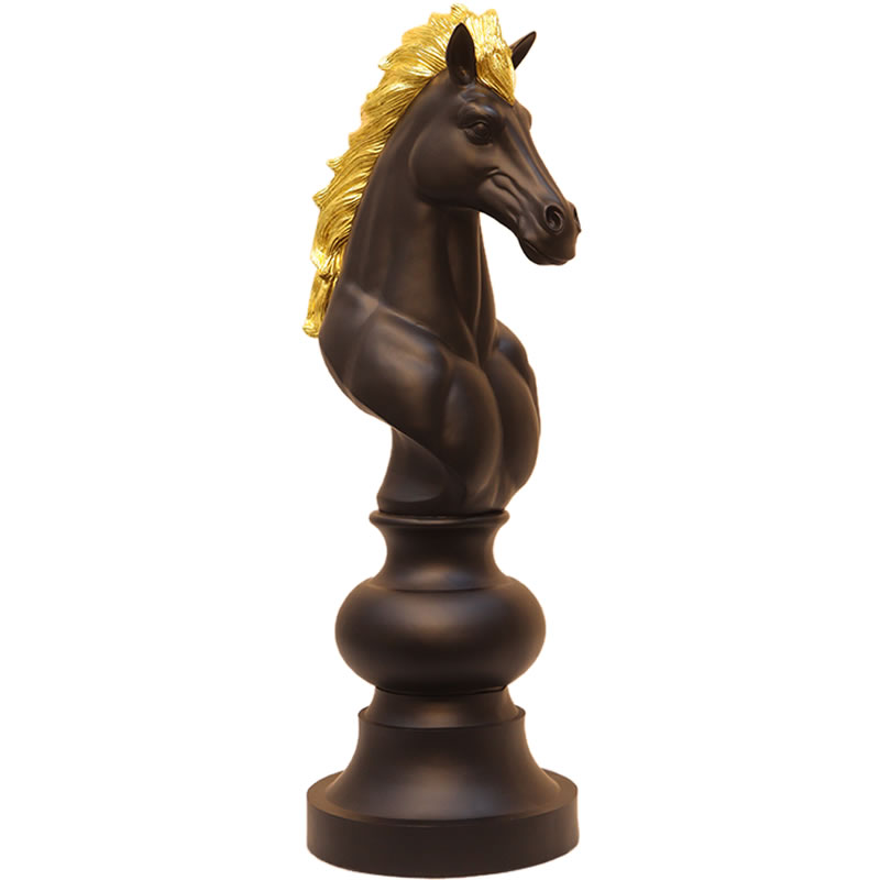 楽天市場】FRPオブジェ 等身大のチェス駒 騎士 ブラック【即納可】置物