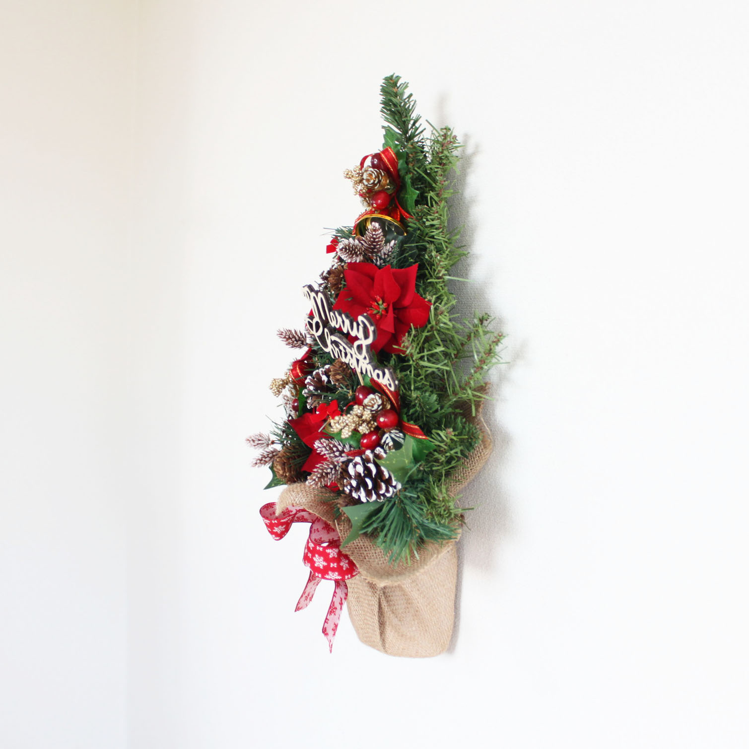 楽天市場】壁に掛けるクリスマスツリー（リースタイプ）Lサイズ 送料