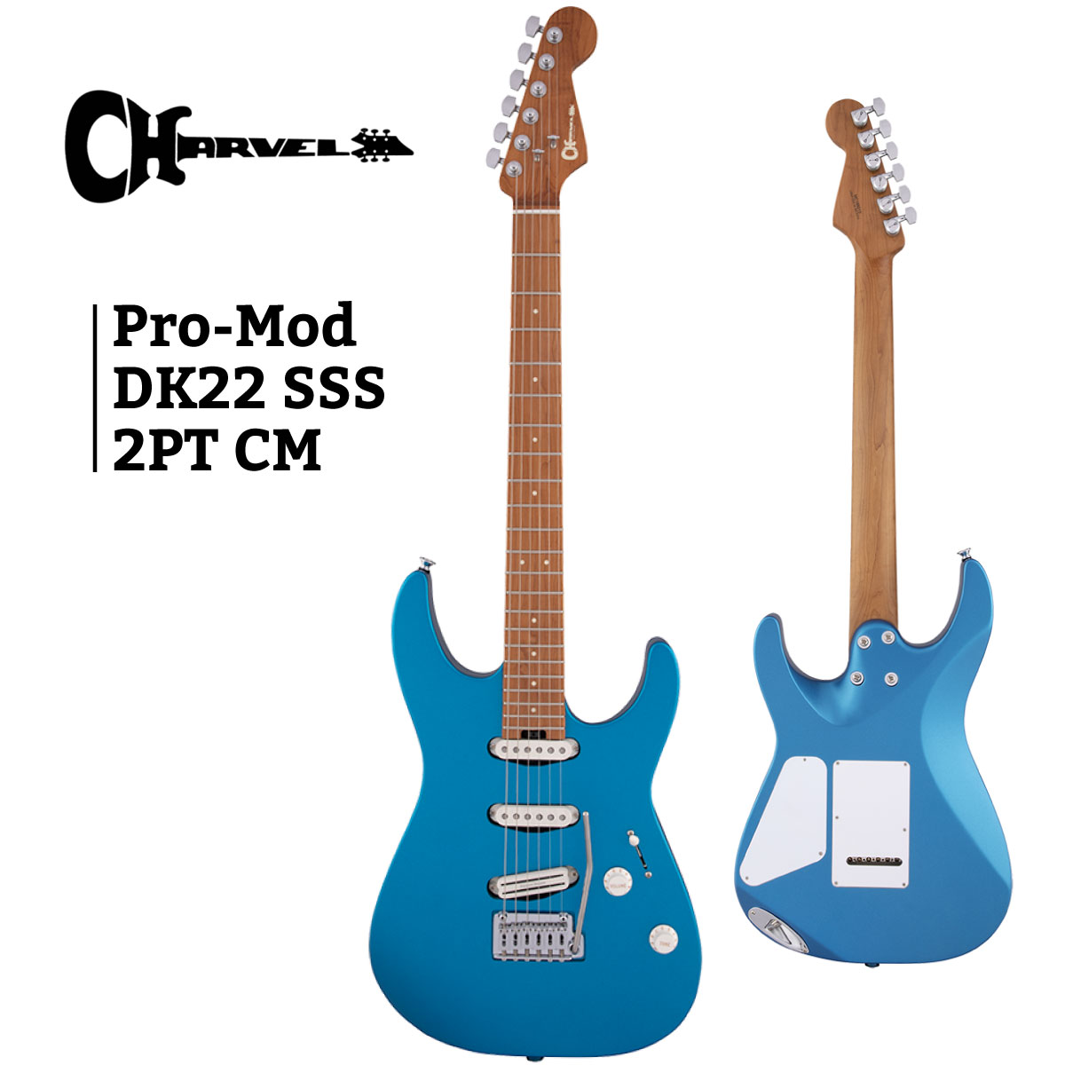 楽天市場】Charvel Pro-Mod DK22 SSS 2PT CM -Electric Blue- 新品