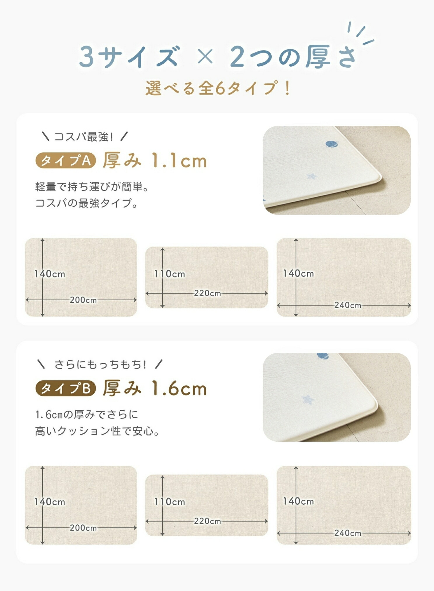 楽天市場】【楽天50冠】【99.9%抗菌率】プレイマット もちもち ベビー