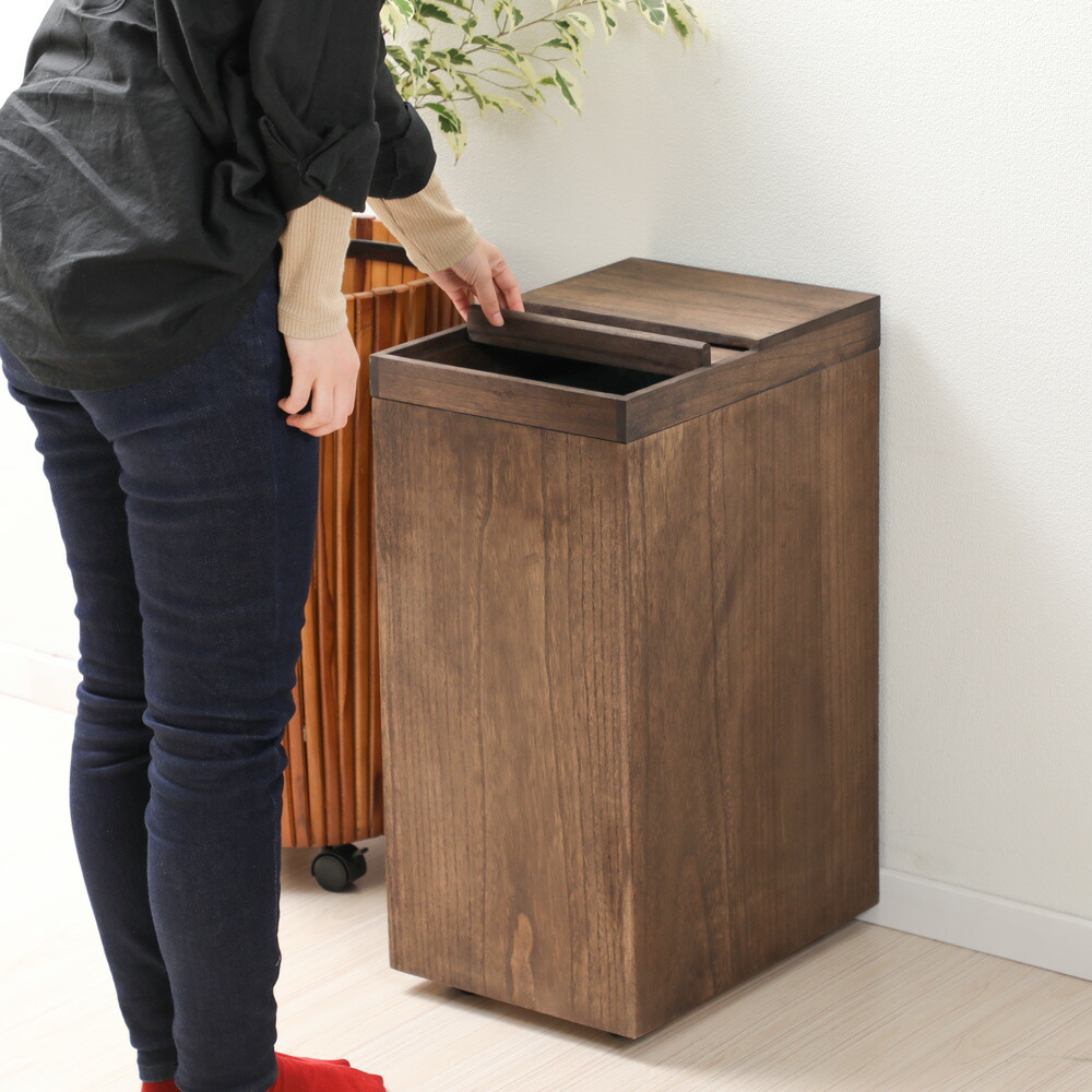 楽天市場】木製スライドダストボックス 45L ゴミ箱 : フライパン専門店
