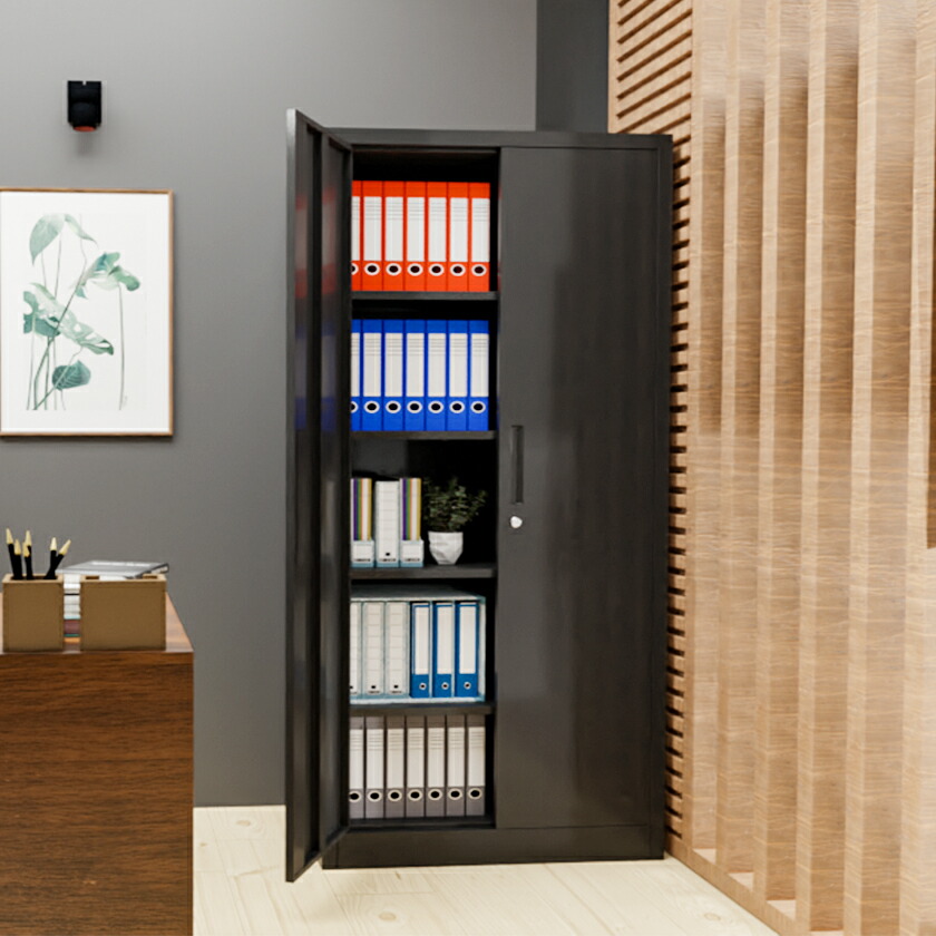 楽天市場】スチール書庫 スチールキャビネット 5段 ホワイト ブラック