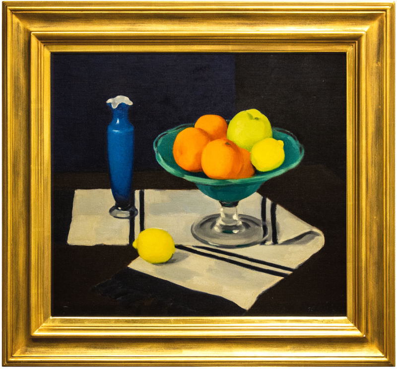 楽天市場】橋本博英 「 オレンジと青の静物 」 油絵 ・ 油彩画 F10