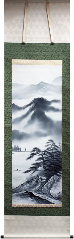 楽天市場】稲川秋山『水墨山水』掛軸（尺五立）【中古】 : 内田画廊