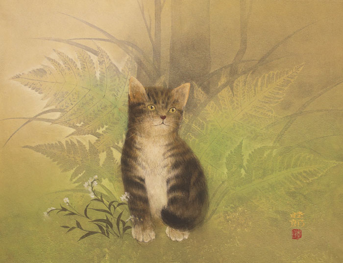 楽天市場】川島睦郎 「 猫 」 日本画 P10 ( 10号 )【中古】 : 内田画廊