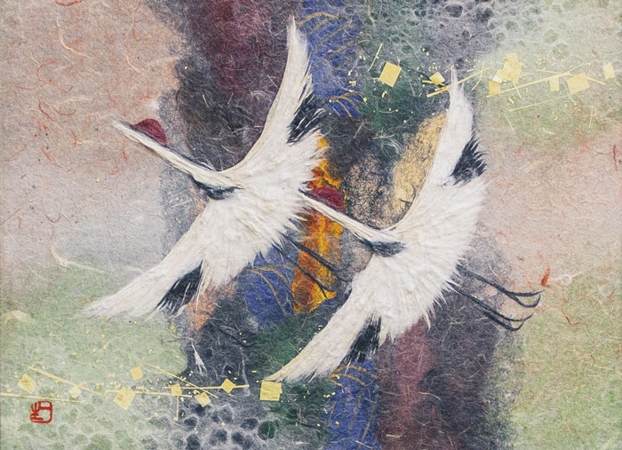 楽天市場】山内一生 小原和紙工芸 「 飛翔 」 F4 ( 4号 )【中古