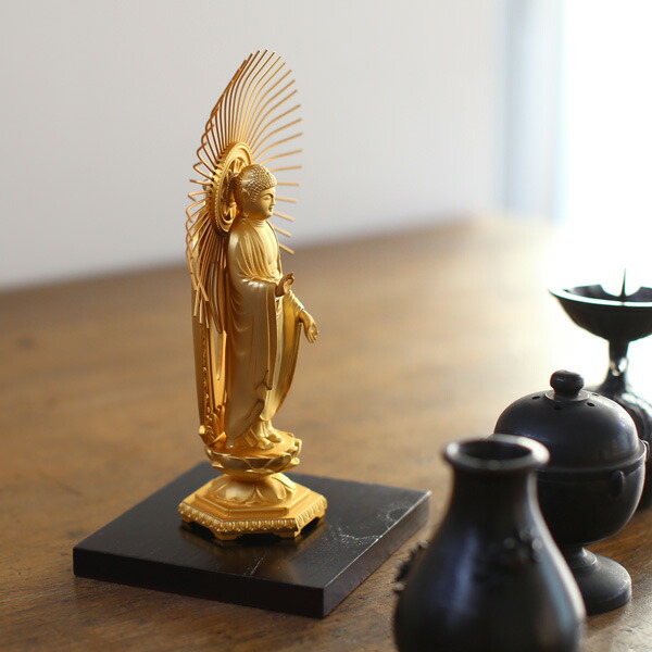 楽天市場】仏像 阿弥陀如来立像 浄土真宗 御西用 15.7cm : がらんどう