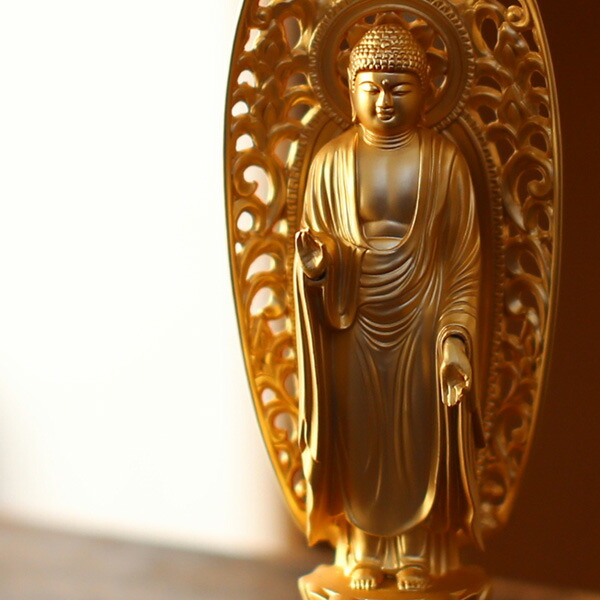 楽天市場】仏像 阿弥陀如来立像 15cm : がらんどう