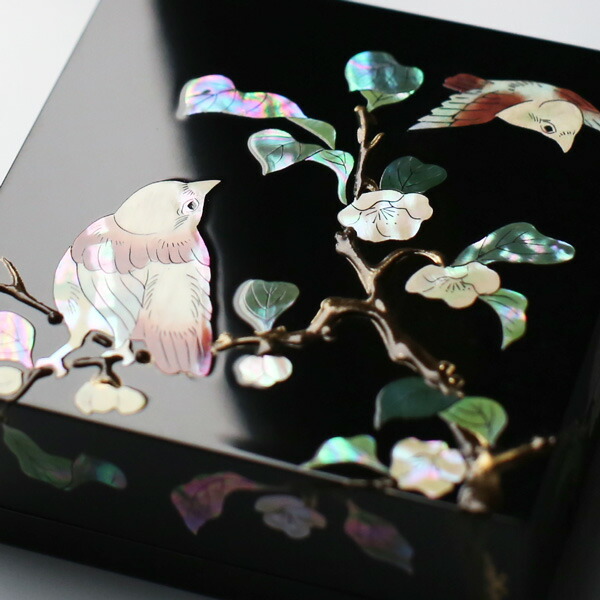 楽天市場】ジュエリーボックス 小箱 螺鈿の宝石箱 茶花にヒクイドリ