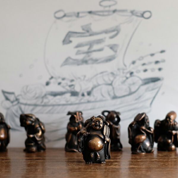 楽天市場】七福神 布袋 吉兆 小 銅製 高岡銅器 置物 オブジェ 桐箱入