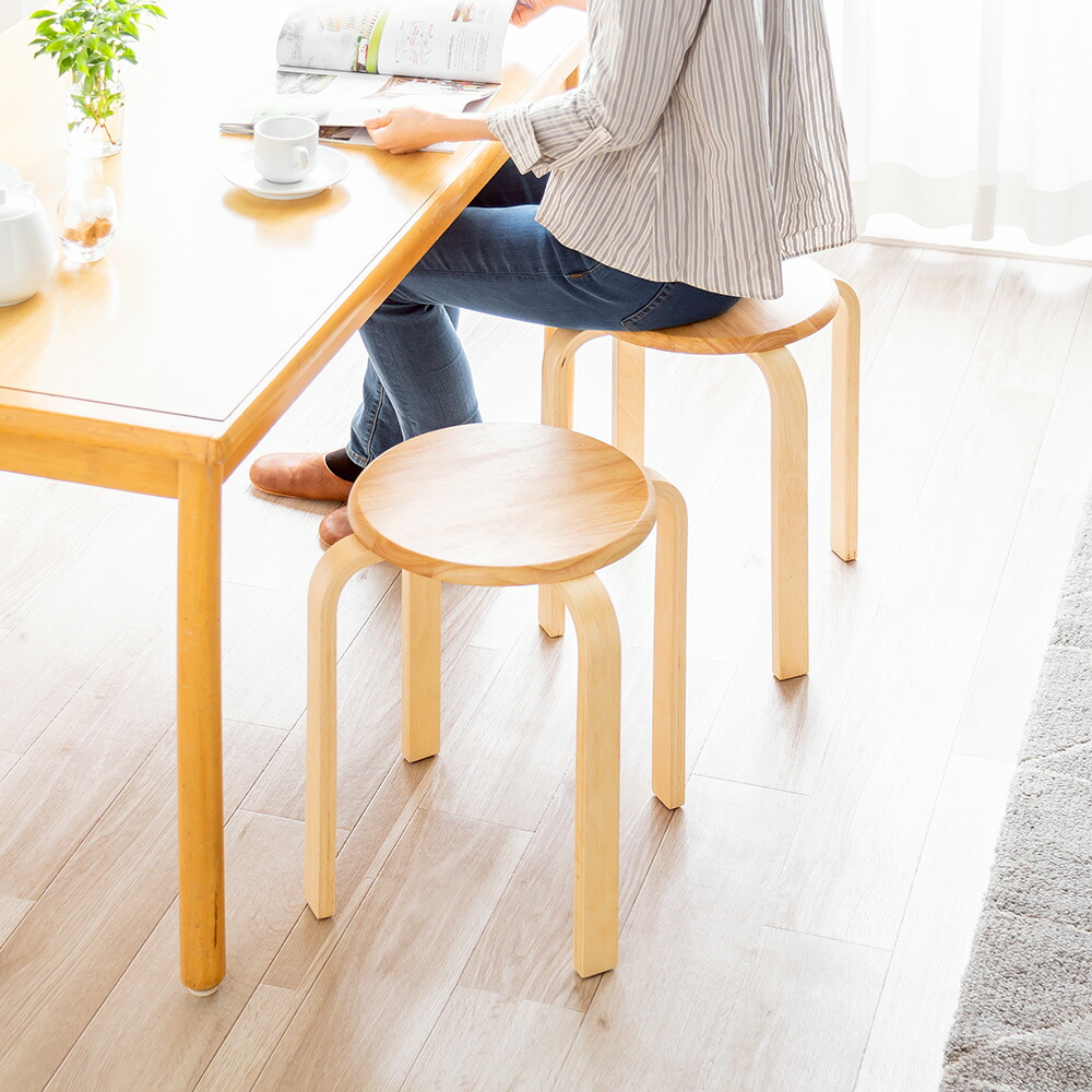 楽天市場】スツール 丸椅子 木製 天然木 背もたれ無し スタッキング