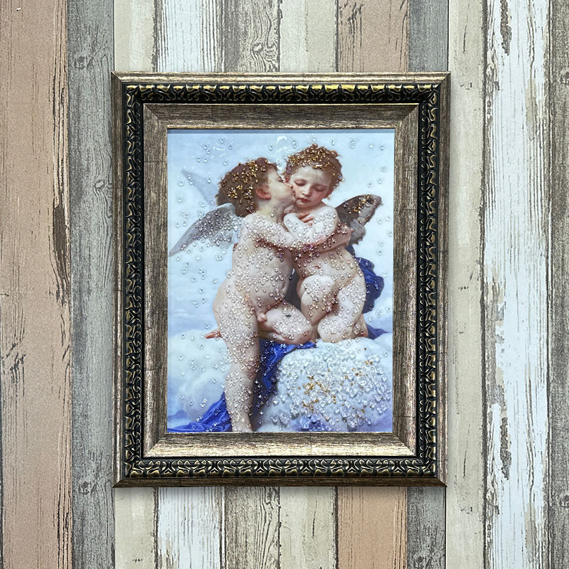 楽天市場】水晶パネル アートパネル 42×52cm 名画 エンジェル フレーム