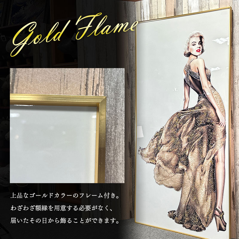 楽天市場】水晶パネル アートパネル 90×180cm 金フレーム付き 偉人