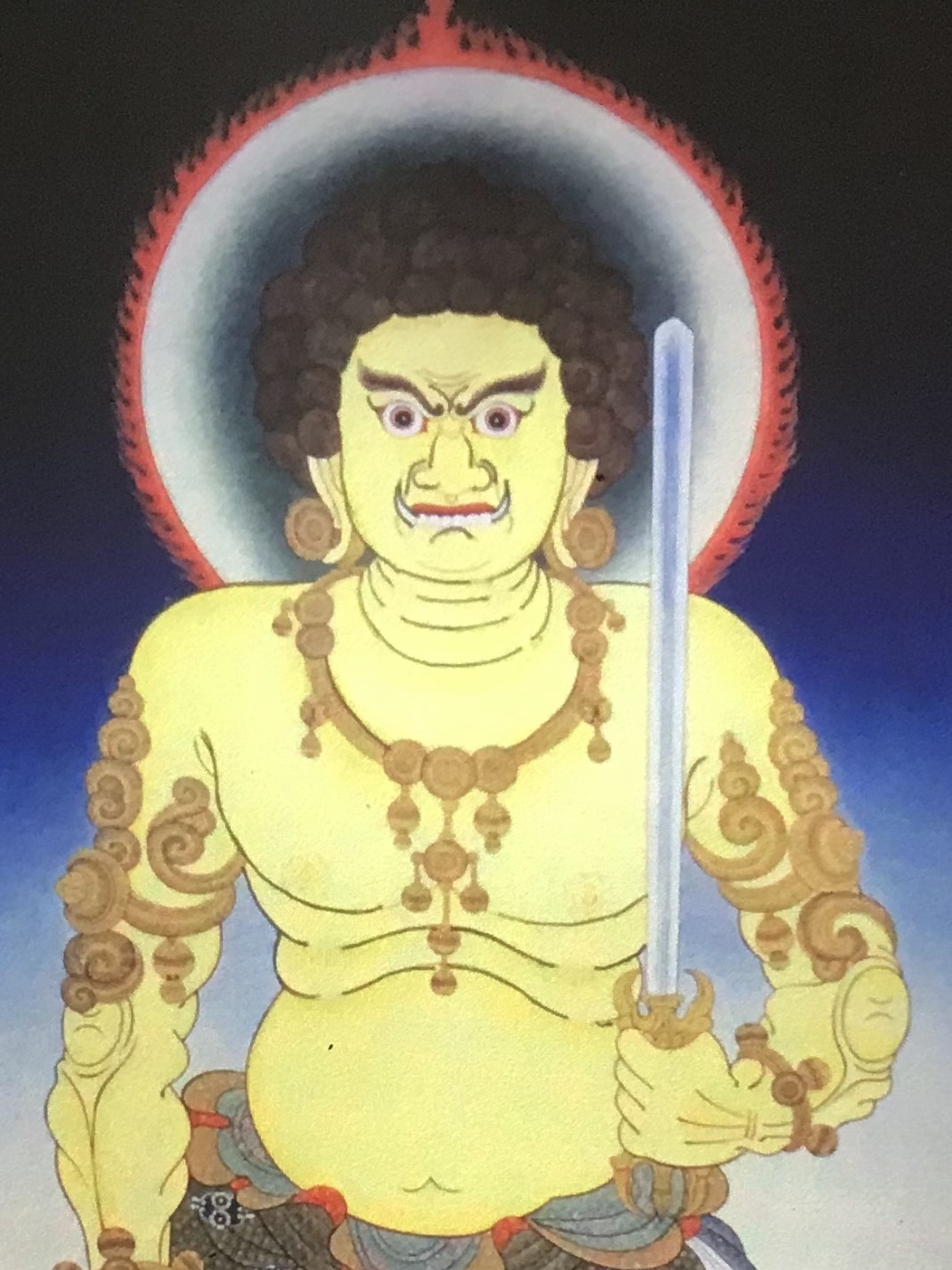 楽天市場】不動明王像 (黄不動) 肉筆仏画 送料無料 : 芸趣山房 楽天市場店