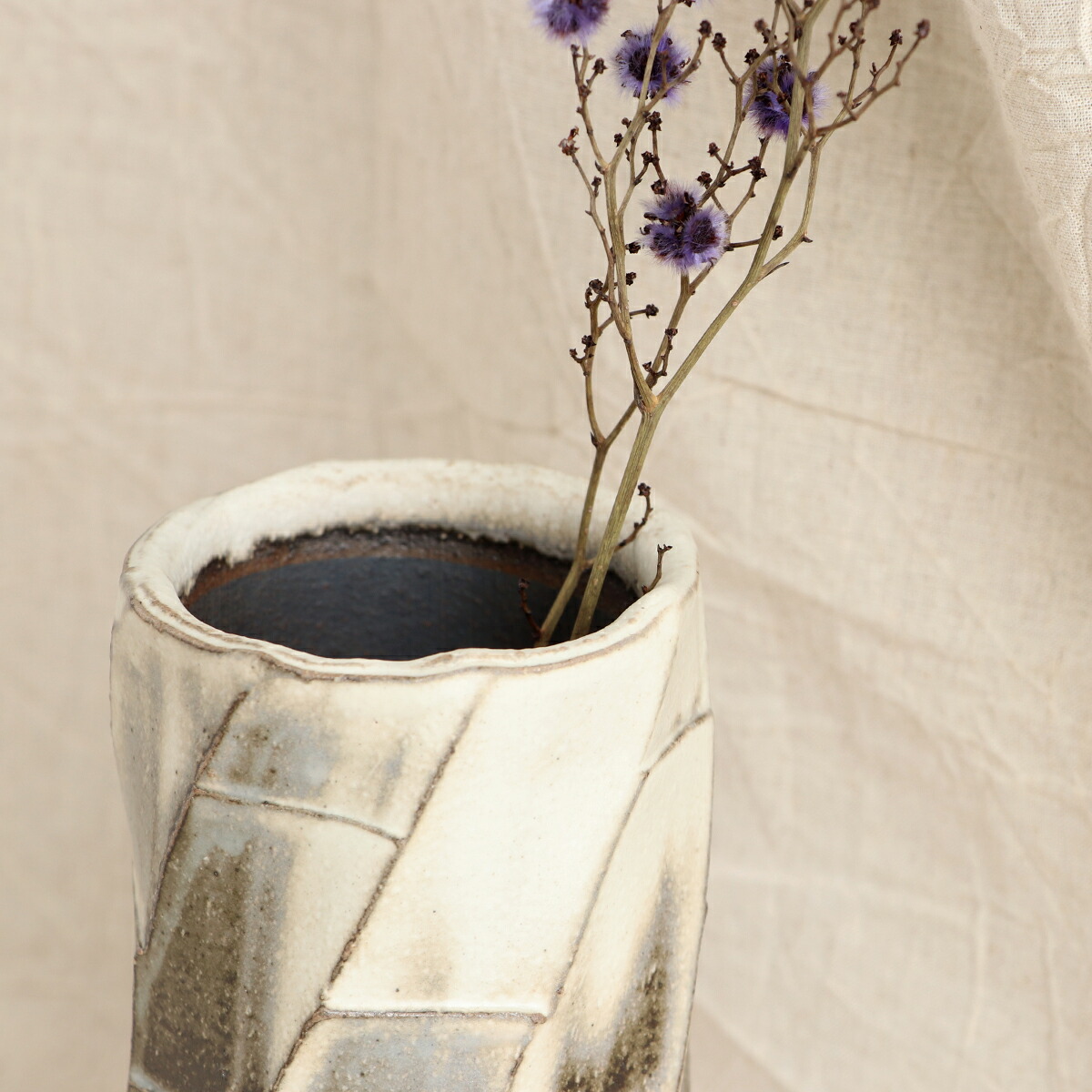 楽天市場】信楽焼 花瓶 陶器 花入れ 粉引寸胴 白 グレー 深緑 フラワー