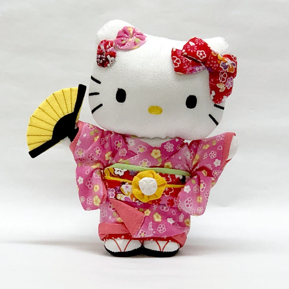 楽天市場】キティ ぬいぐるみ 人形 キティちゃん ピンクの着物 Mサイズ