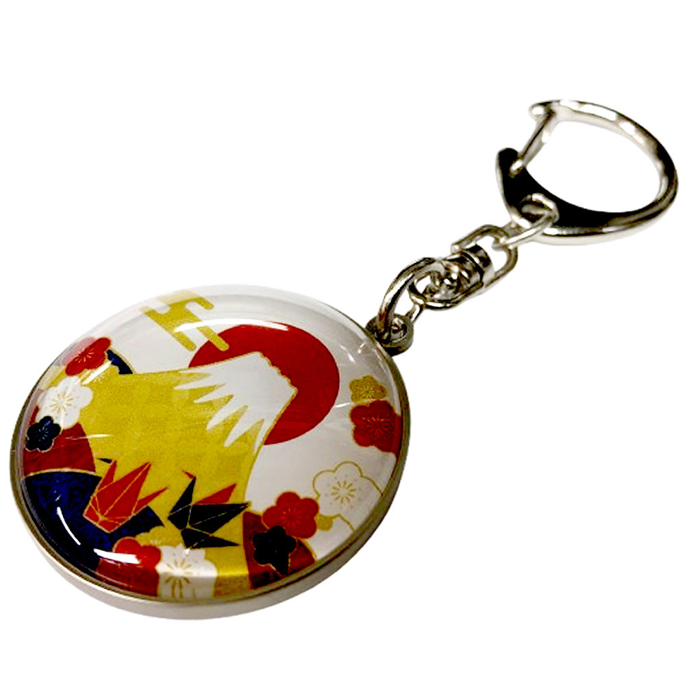 楽天市場】開運 キーホルダー 富士山と折り鶴と梅 縁起物開運招福