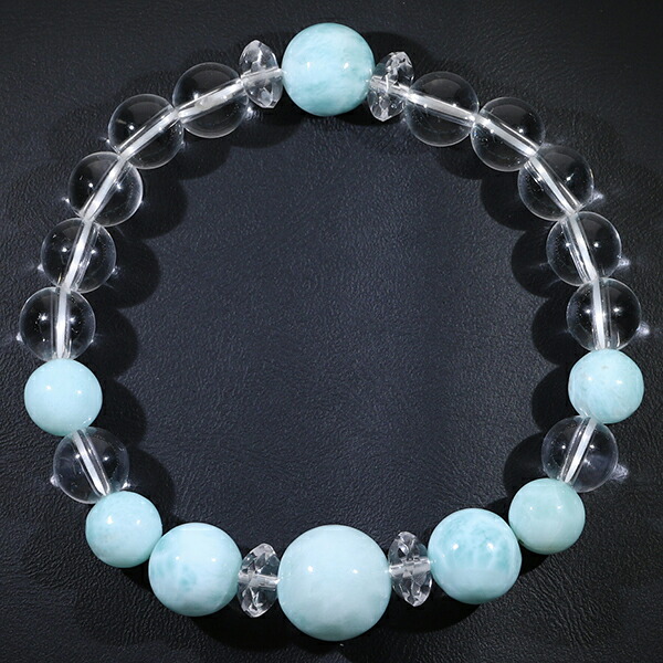楽天市場】ラリマー 水晶 ブレスレット 12〜8mm 17cm レディースM