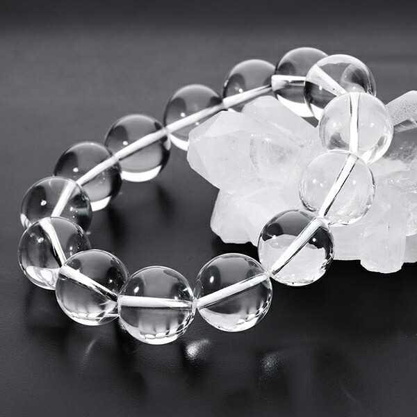 楽天市場】高品質 水晶 ブレスレット 大玉 16mm 20cm メンズLL サイズ