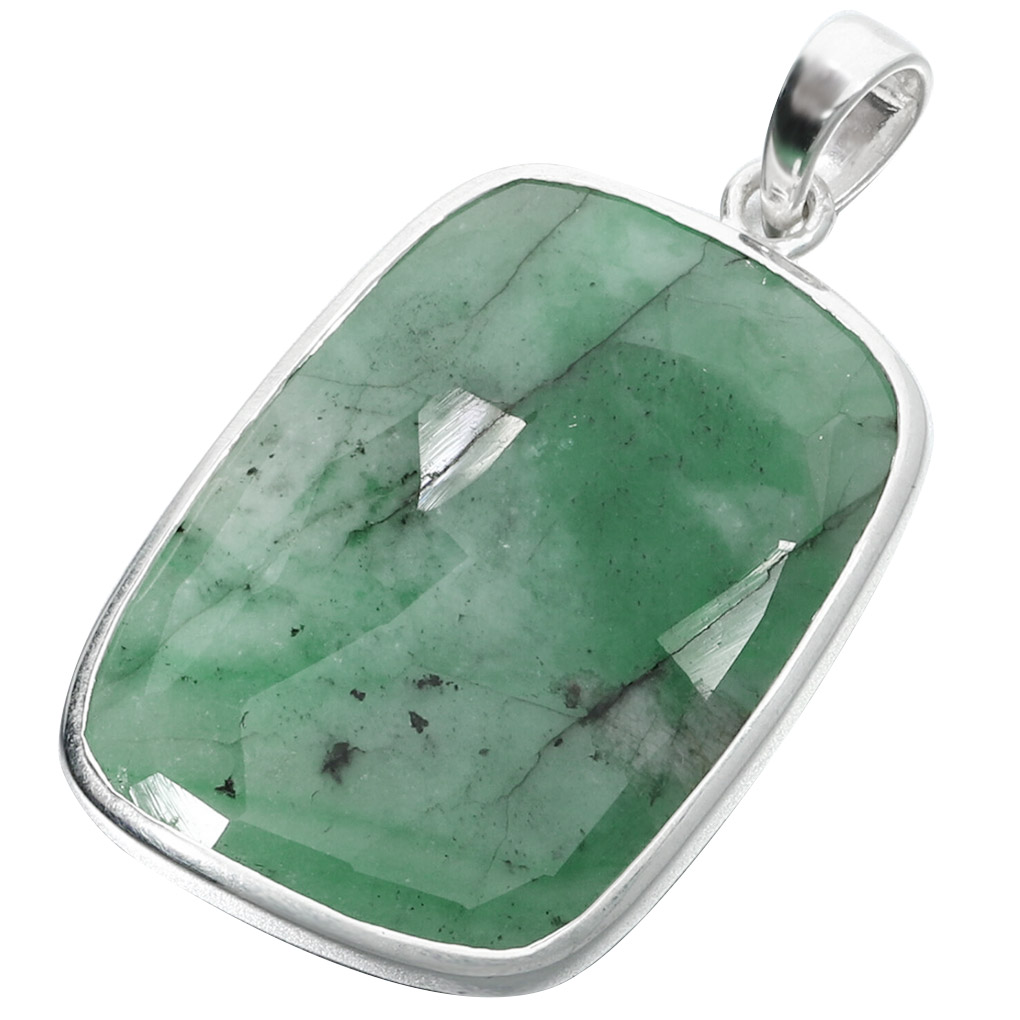楽天市場】エメラルド カット シルバー ペンダントトップ 天然石