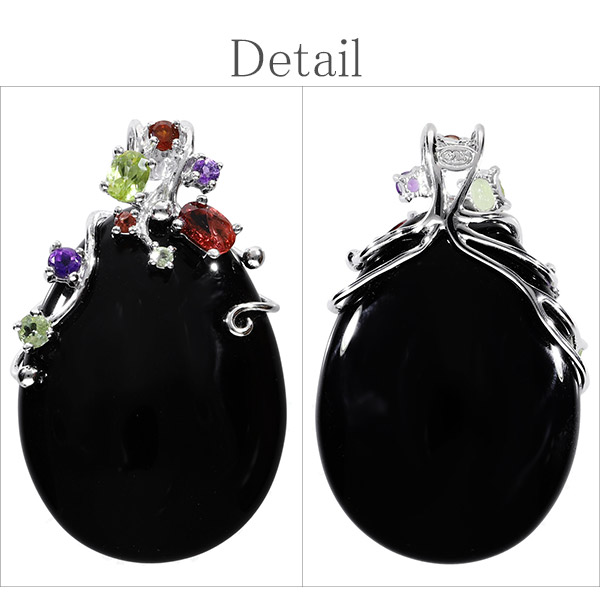 楽天市場】ブラックオニキス シルバー ペンダントトップ オニキス