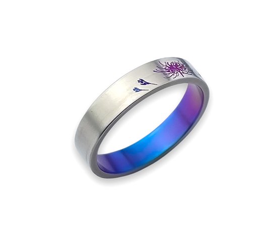 楽天市場】Hizm 彼岸花リング 4.5mm 赤紫×紫×青 純チタン製 1-30号