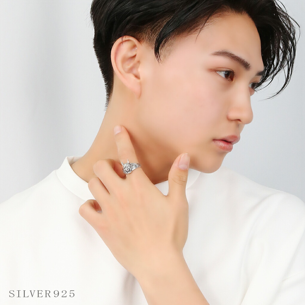 楽天市場】般若 シルバー リング 17~21号 指輪 フリーサイズ メンズ