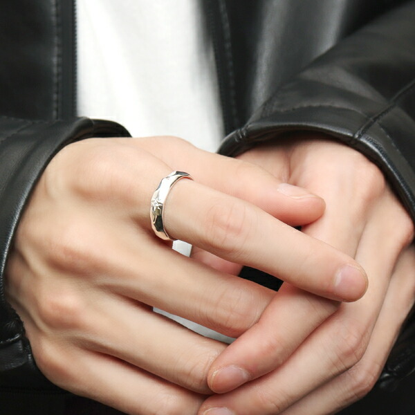 楽天市場】スター 槌目 甲丸リング 17号 指輪 リング シルバー925 銀