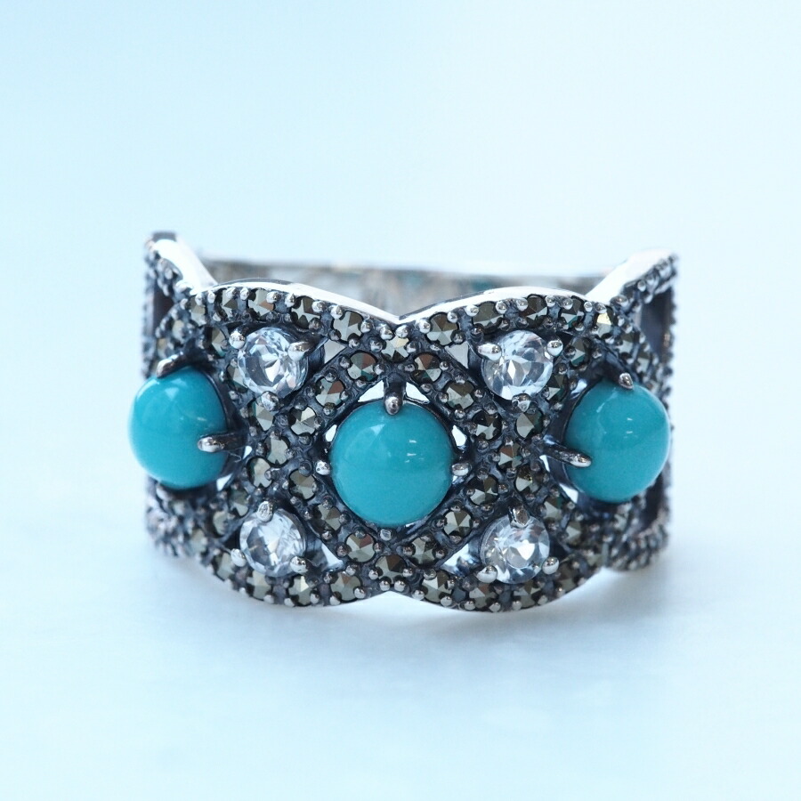 楽天市場】ROKUZAN ターコイズ マーカサイト リング 指輪 11〜17号