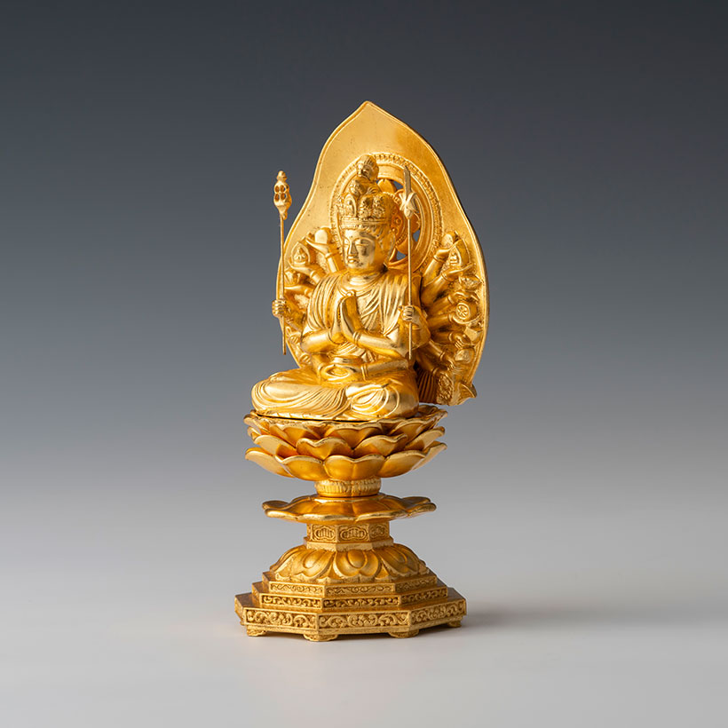 楽天市場】＼ホワイトデーギフト／仏像 15cm 千手観音菩薩（金箔仕様