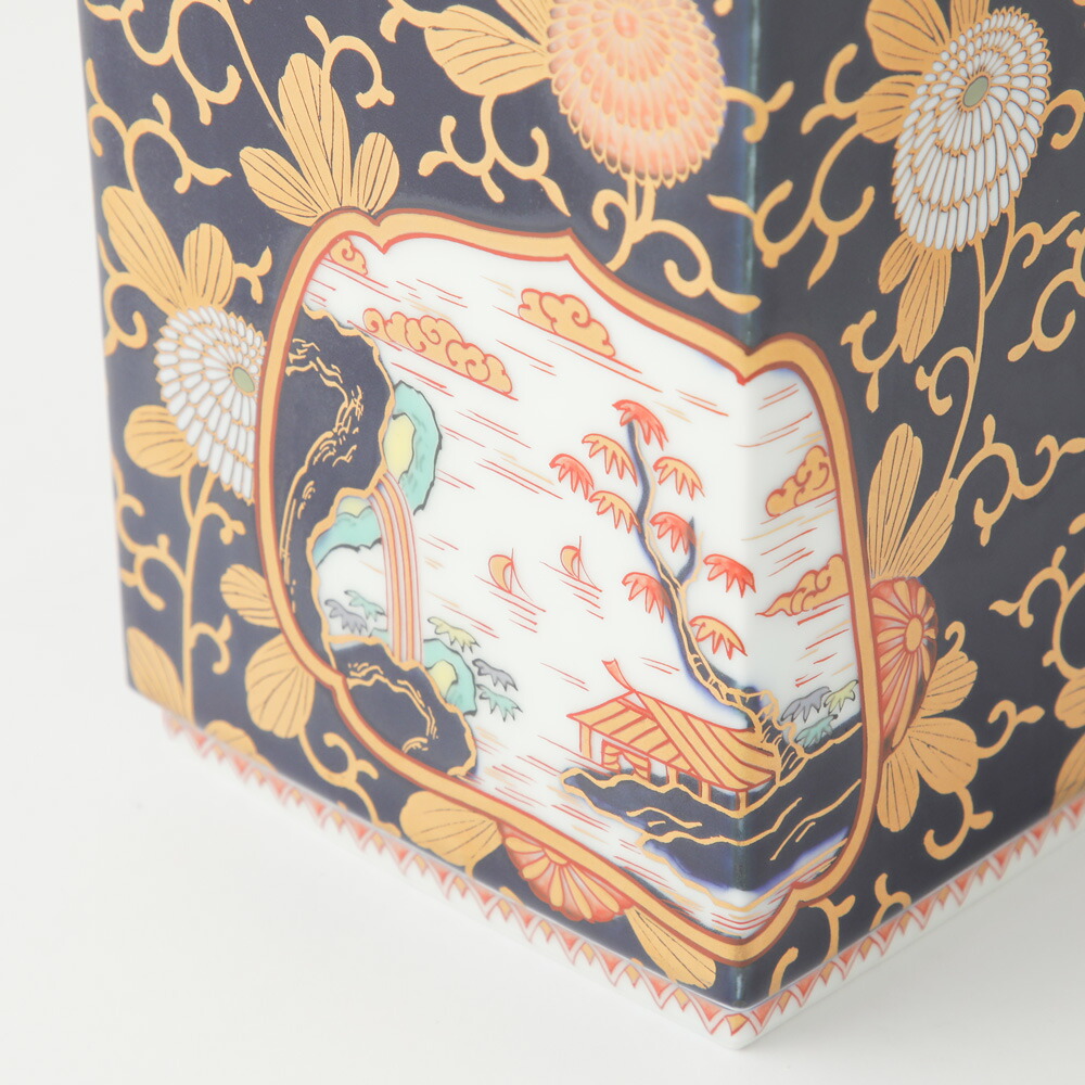 楽天市場】賞美堂 角花瓶 琳派 古伊万里 S3765 有田焼 フラワーベース