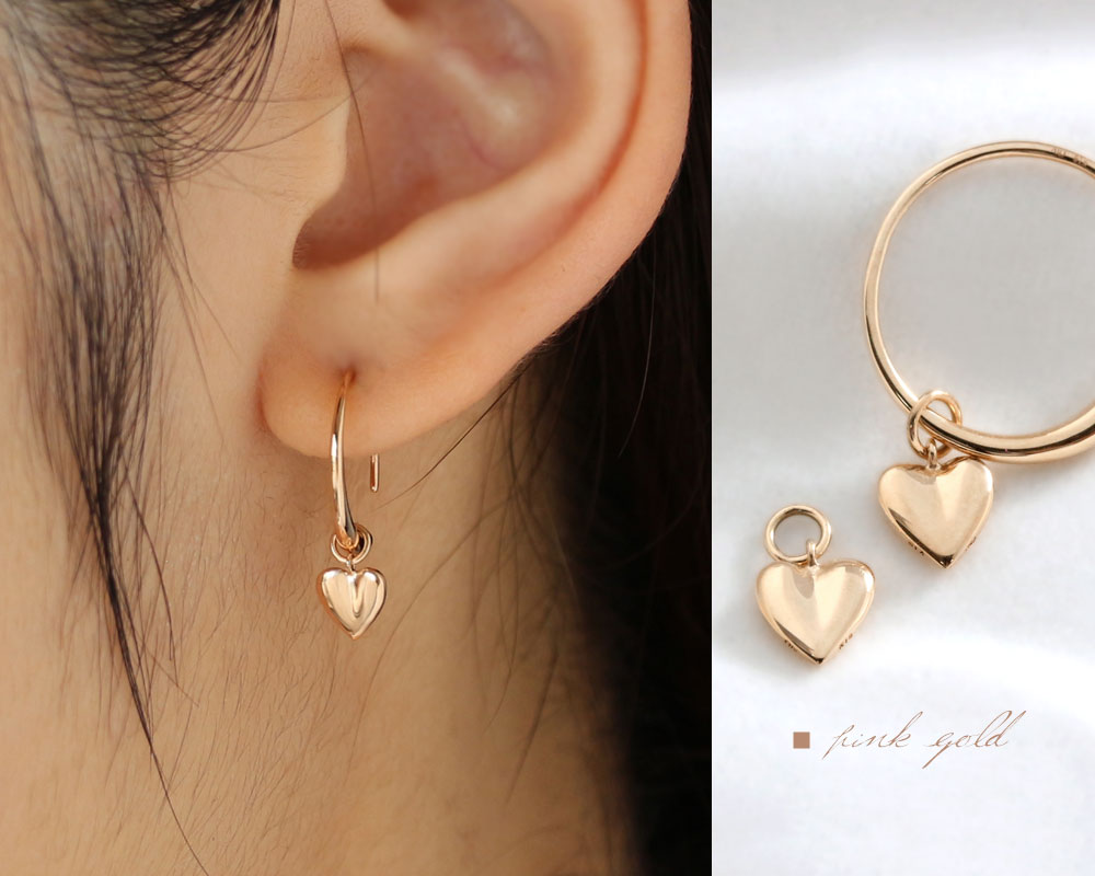 楽天市場】K18 K10 ハート ピアス チャーム ※在庫あり商品は一部価格
