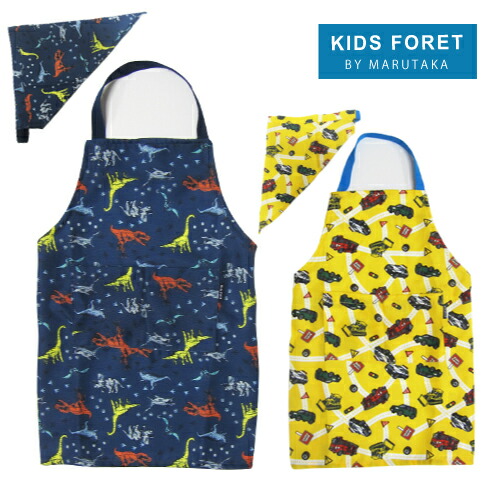 楽天市場】☆セール☆【三角巾付き】着脱簡単！恐竜＆車柄エプロン