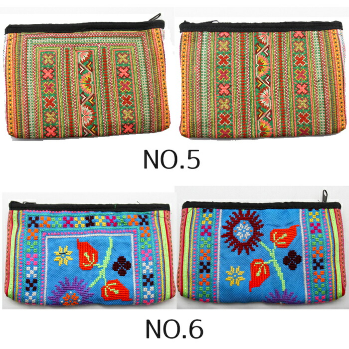 楽天市場】モン族 古布 刺繍 ポーチ 小物入れ タイ製 チェンマイ 民族