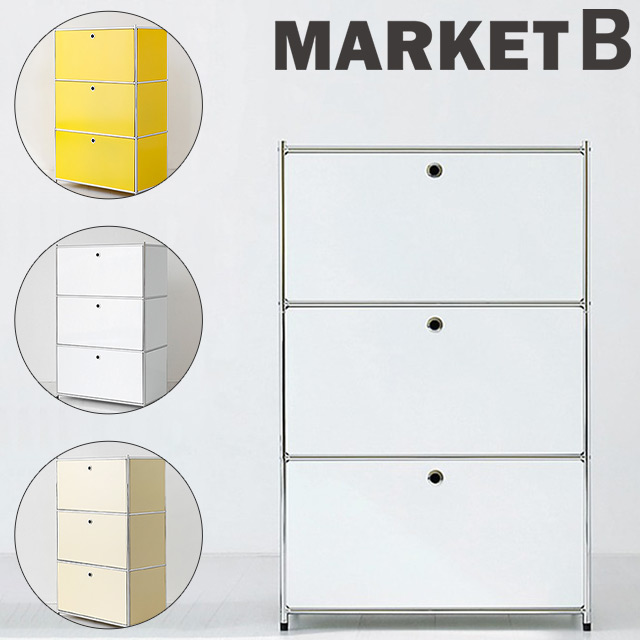 楽天市場】SIMPLIE 3段 収納棚 モジュールタイプ BC020 3扉付き 4色