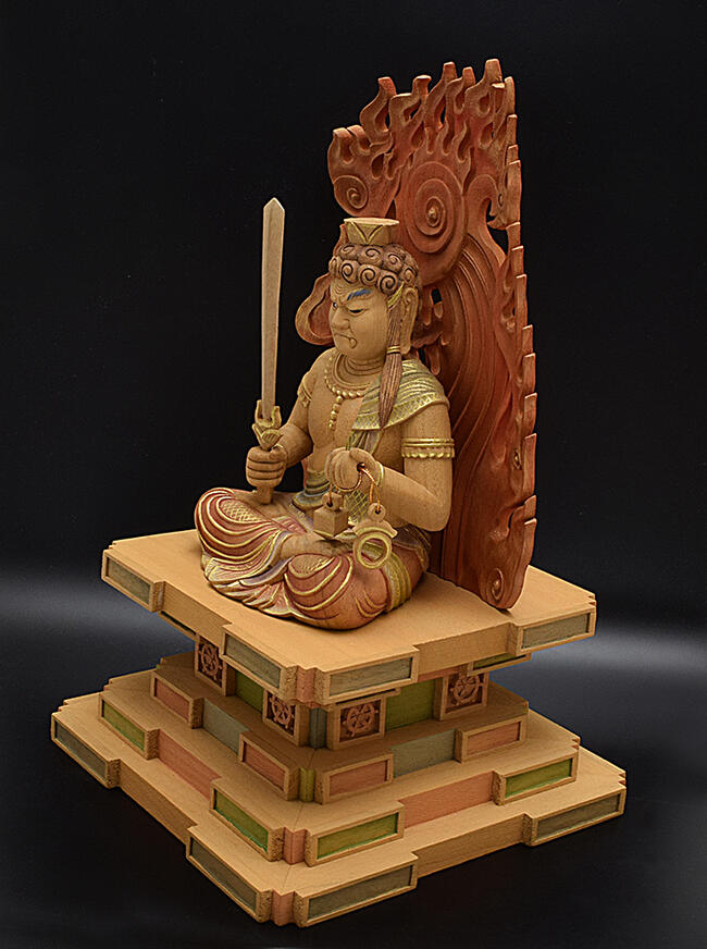 楽天市場】【仏像】不動明王像4寸 総丈約30cm座像 瑟瑟座（しつしつざ