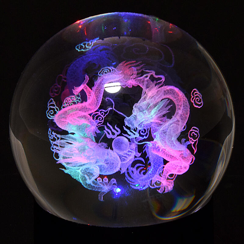 楽天市場】【縁起物】水晶-双龍（ドラゴン）◇水晶製（径8cm）【ライト