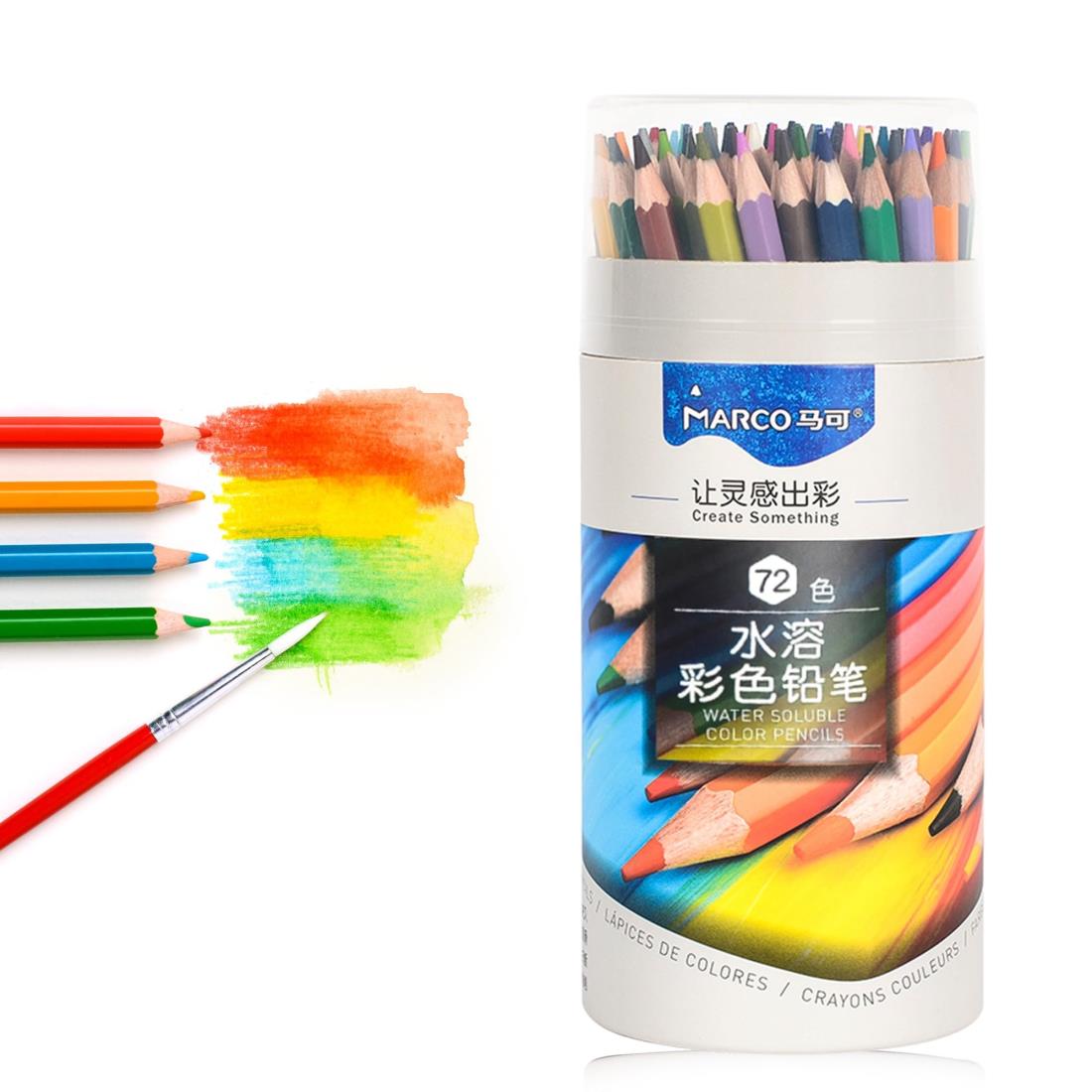 楽天市場】Marco 色鉛筆水彩 72色，水性色鉛筆 72色 子供 毛筆が付き