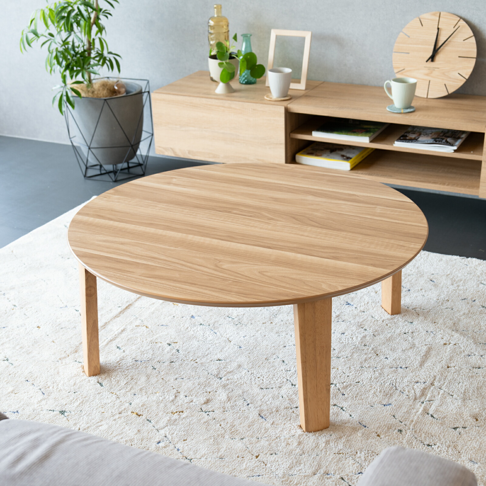 楽天市場】座卓 折りたたみ 円形 丸型 座卓 85 ちゃぶ台 丸 テーブル