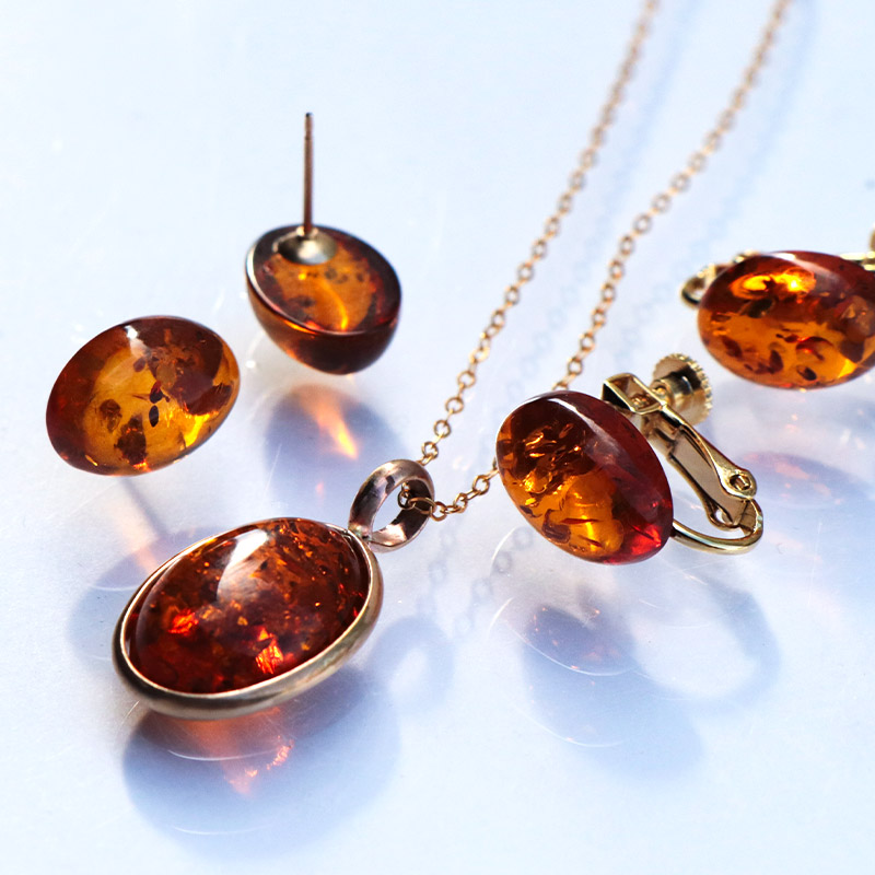 楽天市場】天然琥珀 ピアス イヤリング / 14KGF ゴールドフィルド