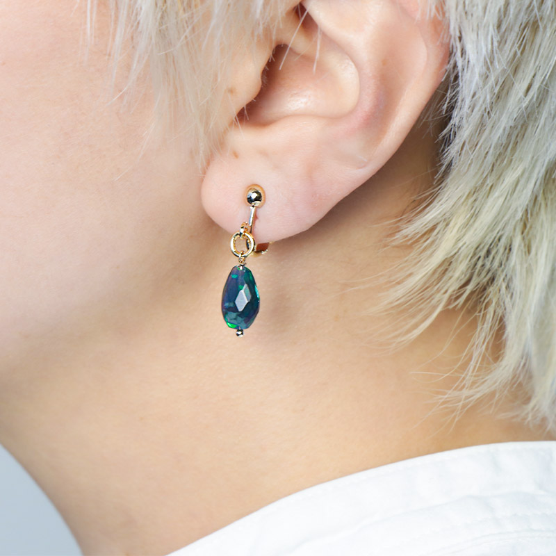 楽天市場】【選べる】ブラックオパール イヤリング ピアス 天然石