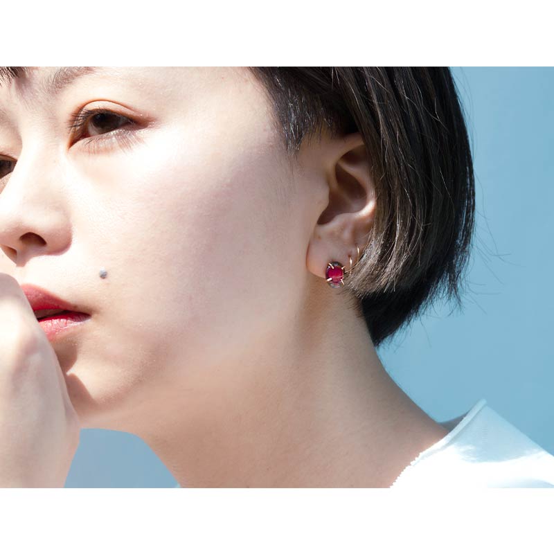 楽天市場】ウォーターメロン トルマリン ピアス / 14KGF ゴールド