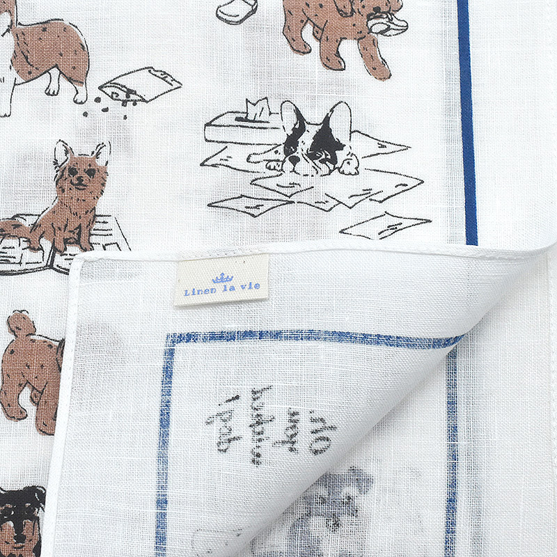 楽天市場】日本製 リネン ハンカチ 犬柄 猫柄 ウィキッドシリーズ