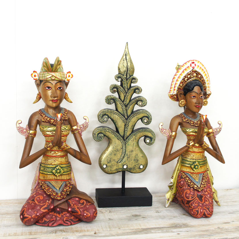 楽天市場】【送料無料！】木製バリニーズカップルオブジェセット・高さ