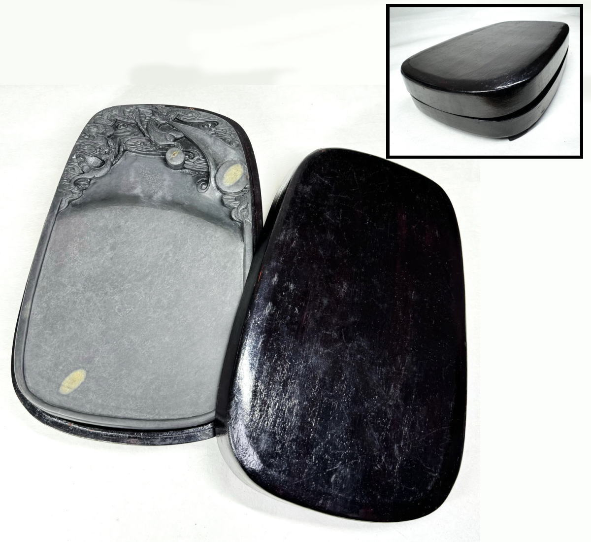 唐物 立派な時代老坑 中国清時代端溪古硯※激安骨董品 G1296A14-2 唐物