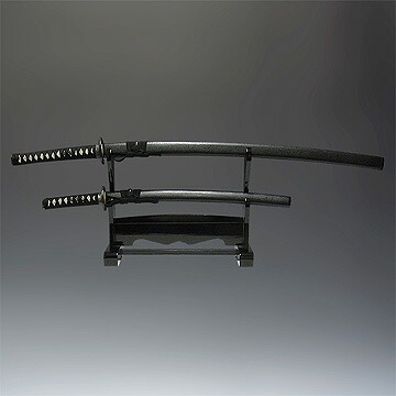 楽天市場】模造刀 黒石目3点セット(大刀・小刀・刀掛け) 刀剣 模造刀