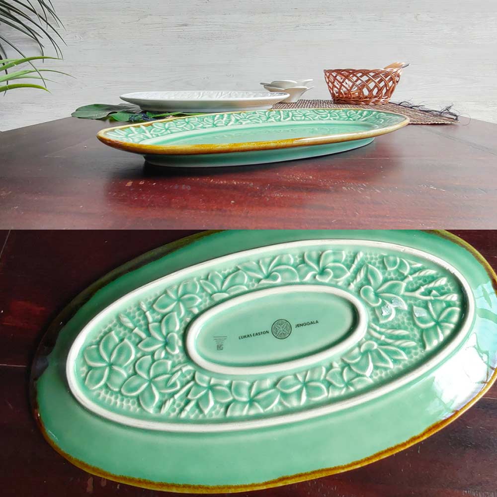 楽天市場】ジェンガラケラミック オーバル プレート 楕円 平皿 2色