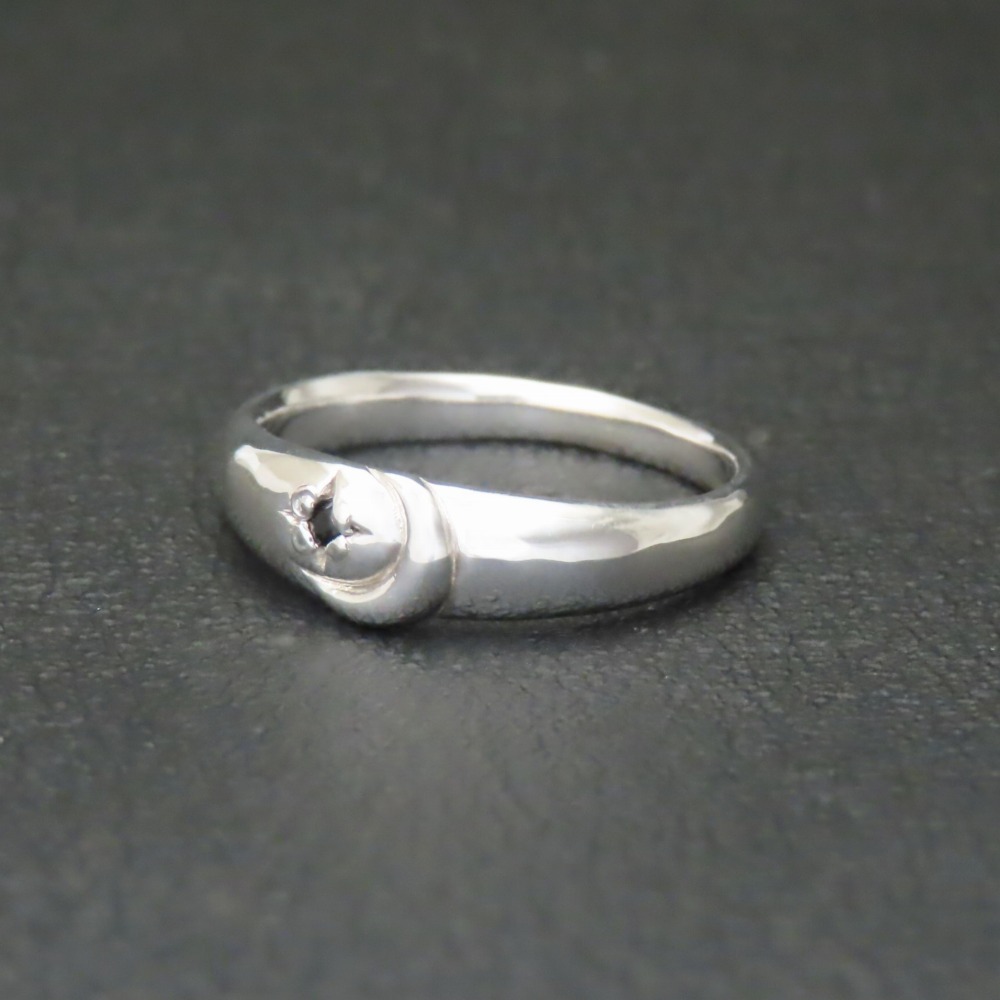 楽天市場】三日月 星 リング 指輪 シルバー925 【刻印無料