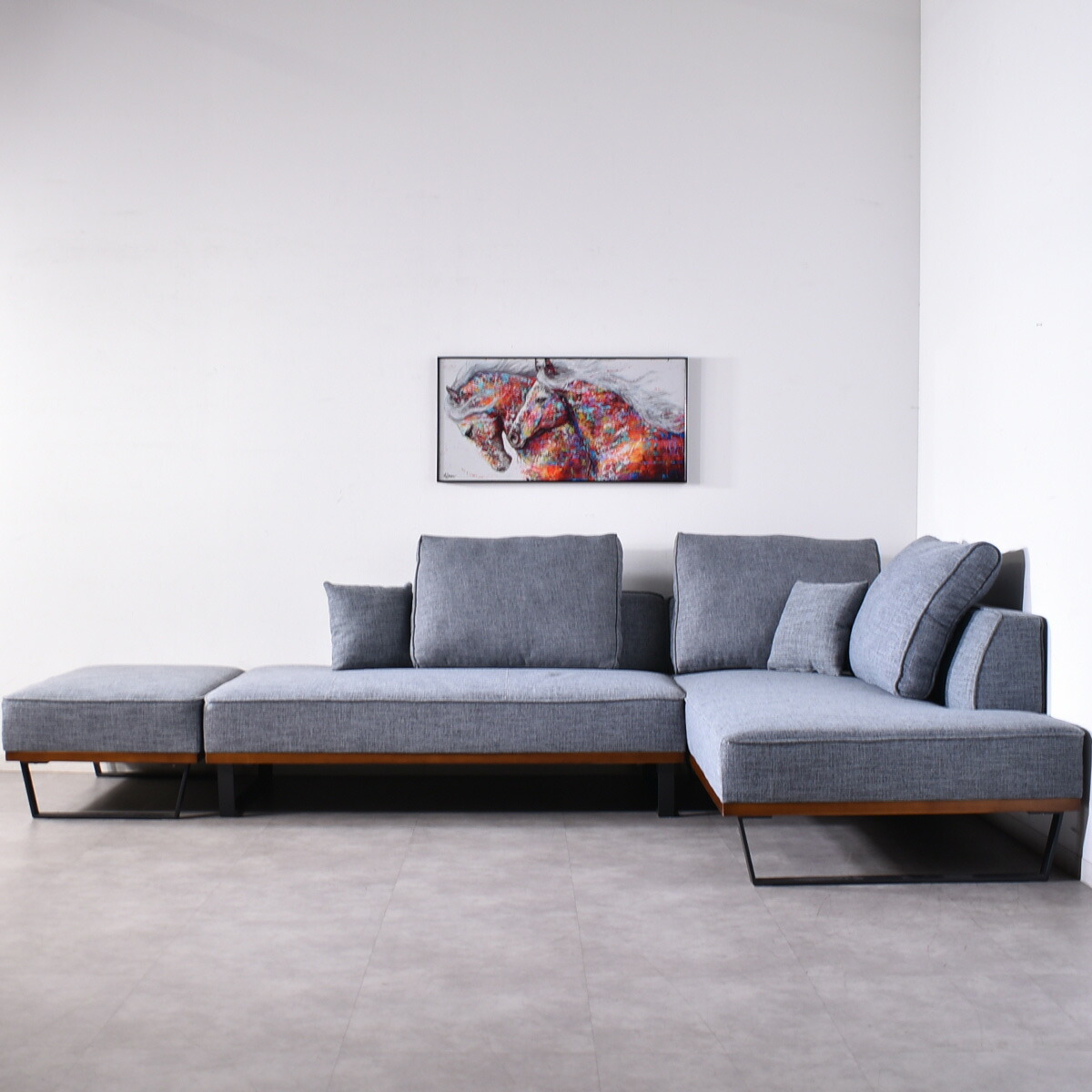 楽天市場】ソファー l字 ファブリック ソファ 3人掛け 4人掛け 布