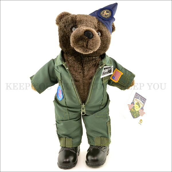 楽天市場】テディベア アメリカ 空軍制服 カーキー 約25cm 軍隊 こげ茶